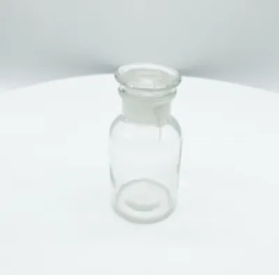 Склянка для реактивов 125 мл, широкое горло, притертая пробка, светлое стекло
