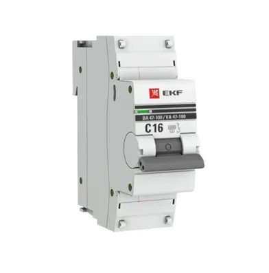 Автоматический выключатель 1P 16А (C) 10kA ВА 47-100 EKF PROxima