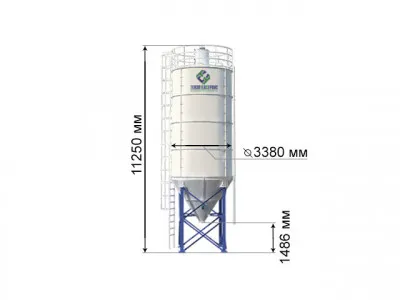 100 tonna uchun yig'iladigan silos TTS-100-R.