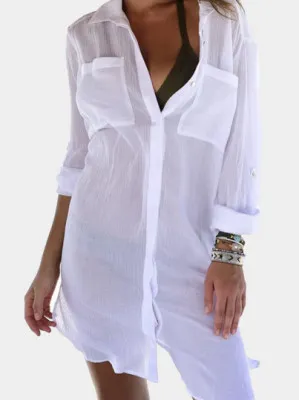 Рубашка пляжное платье женская туника