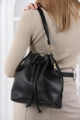 Женская сумка через плечо - черный shk bag
