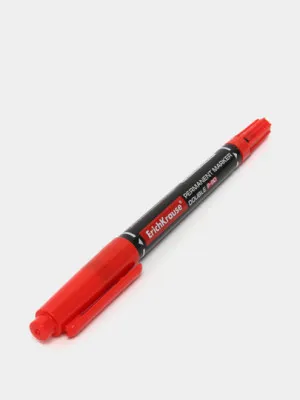 Двухсторонний перманентный маркер ErichKrause Double P-80, цвет чернил красный