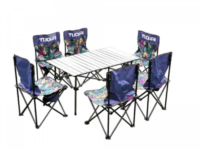 Складной столик + 6 стульев