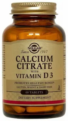 Vitamin D3 bilan Solgar kaltsiy sitrat