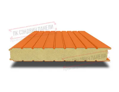 Стеновые сэндвич панели с ппу 80 ral 2004 темно-оранжевый