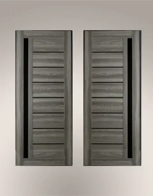 Межкомнатная дверь порта-27 со стеклом цвет grey veralinga