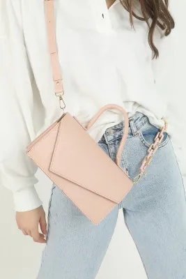 Женская сумка через плечо - пудровый shk bag