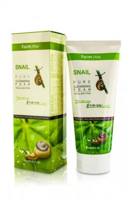 Пенка очищающая с экстрактом улитки snail pure cleansing foam 5523 FarmStay (Корея)