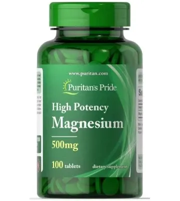 Puritan's Pride yuqori quvvatli magniy 500 mg (100 tabletka)