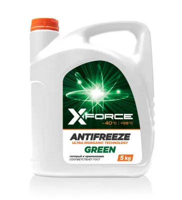 Антифриз X-FORCE -40с 5кг Охлаждающие жидкости автомобильные