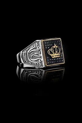 Мужское кольцо - корона (серебро) rch2221 Larin Silver
