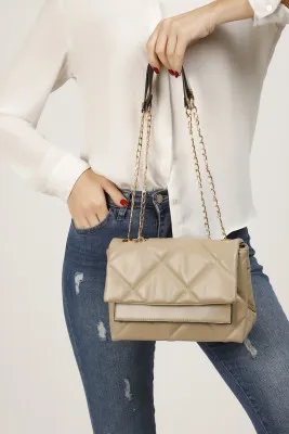 Женская сумка с вышивкой - бежевый shk bag
