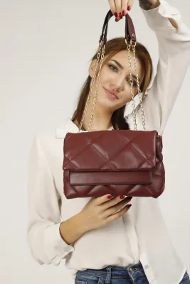 Женская сумка с вышивкой - бордовый shk bag