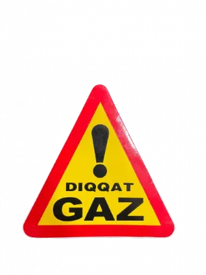 Stiker stiker “Diqqat gaz” rangi