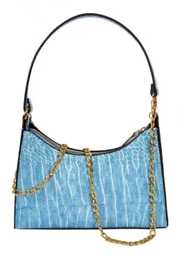 Женская сумка через плечо baguette bag - ледяной синий shk bag