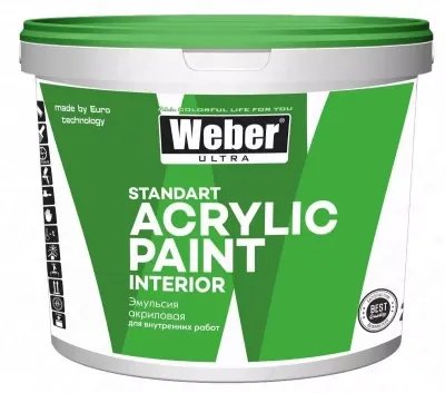Эмульсионная краска Weber зеленая 2.7 кг