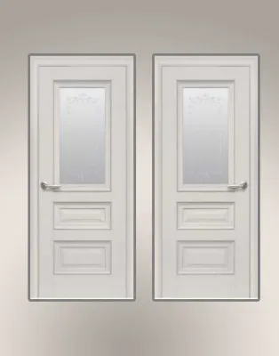 Межкомнатная дверь статус белый матовый по с рисунком p2