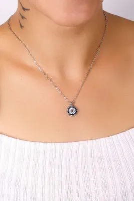 Серебряное ожерелье, модель: бусы сглаза Larin Silver