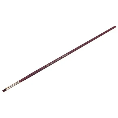 Кисть художественная, синтетика бордовая, Гамма "Вернисаж", плоская, длинная ручка №4