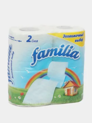 Туалетная бумага Familia Plus, 2 слоя, 4 шт