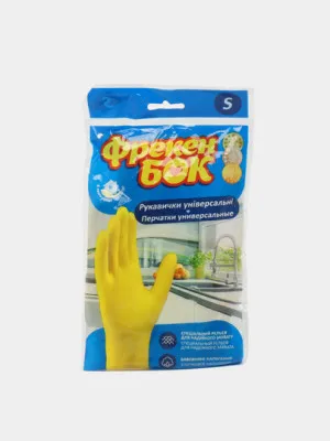 Фрекен бок перчатки латекс универсальные, суперчувствительные s 1шт, желтые