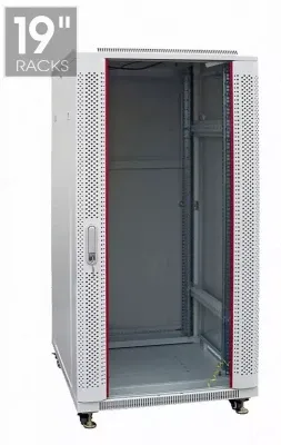 Шкаф напольный, дверь стекло (неукомплектованный) 27U 600*800 мм