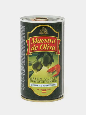 Оливки зелёные Maestro de Oliva с креветками 370мл