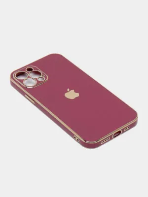 Чехол iPhone 12Pro/13Pro "Dezoe" силиконовый,однотонный 1.5мм, с защитой камеры