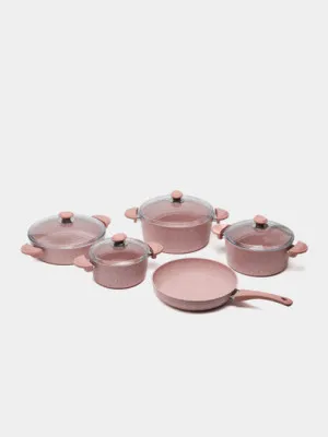 Набор посуды из гранита O.M.S., 20*10-24*12-28*13-28*8-28*6 см, розовый
