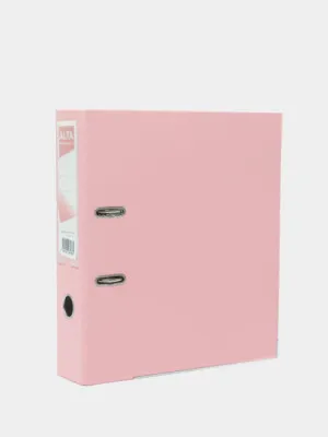 Папка-регистратор Alta, розовая, А4, 75 мм
