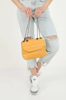 Женская сумка через плечо - желтый shk bag