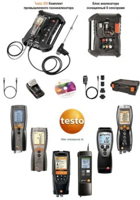 Testo SE&Co ishlab chiqaruvchisidan gaz analizatorlari. KGaA - LongLife sensorlari bilan Germaniya testo 310-350