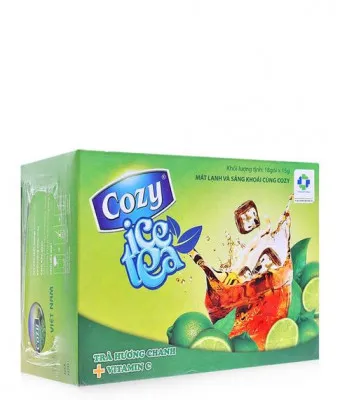 Растворимый черный чай Cozy со вкусом лайма "Ice tea" ( 18 пакетиков)